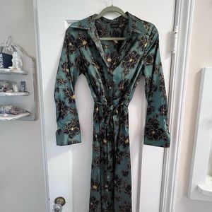 Who What Wear Satin Printed Midi Dress